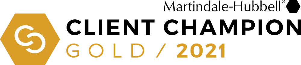 Martindale-Hubbell Client Champion GOLD rated construction law firm 2021